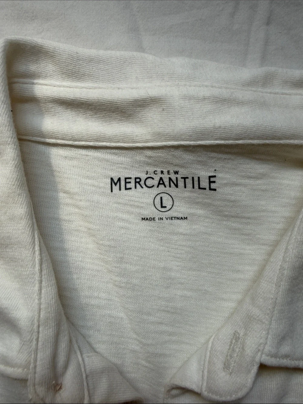 J. Crew Men's Off-White Polo with Chest Pocket